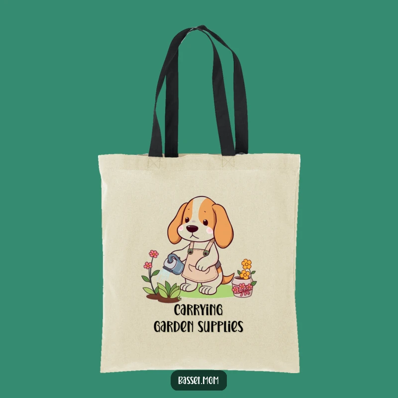 Funny Gardener Basset Hound Tote: Carry Your Blooms & Essentials