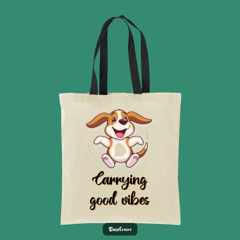 Funny Basset Hound Joyful Spin Tote Bag - Whimsical Dog Gift!