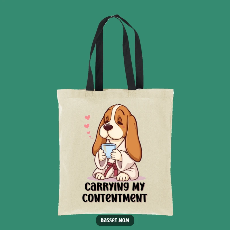 Funny Basset Hound Tote Bag: Stylish Robe & Tea Accessory, Ideal Gift