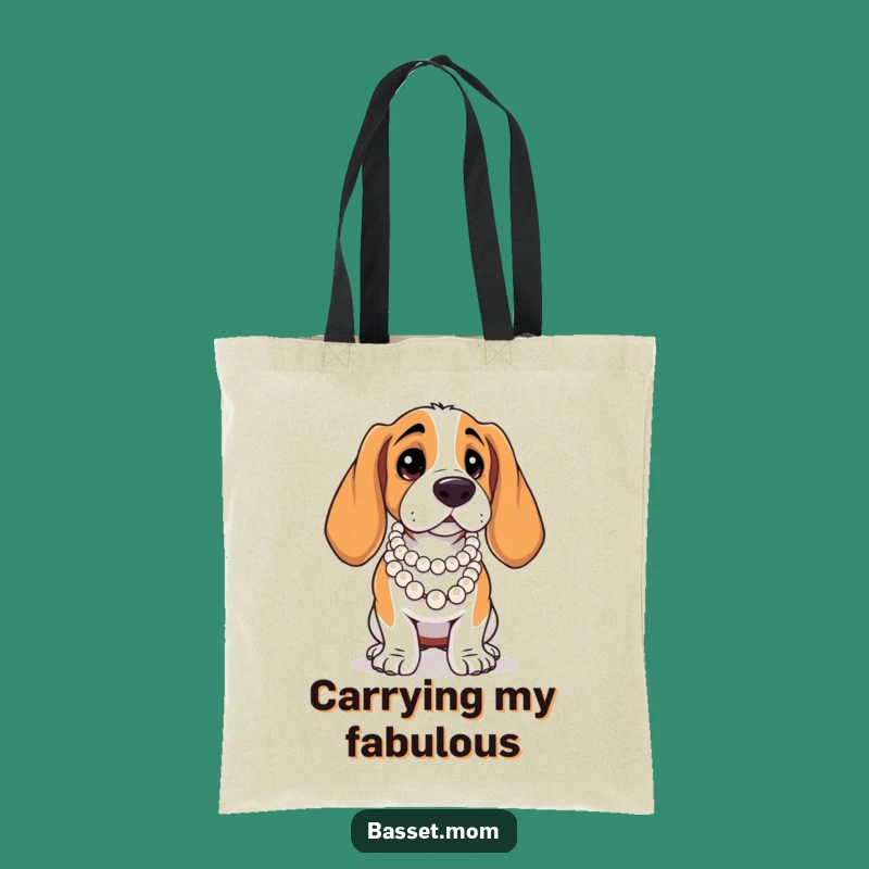 Funny Basset Hound Pearl Tote: Diva Pose Accessory, Perfect Gift