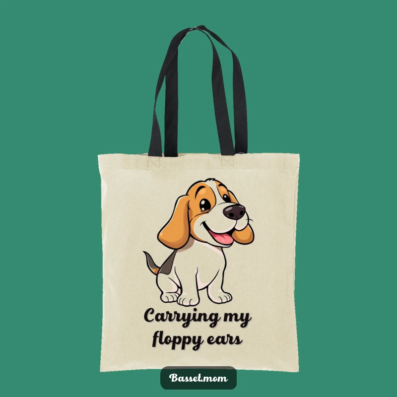 Funny Basset Hound Floppy Ears Bounce Tote Bag - Humorous Dog Lover Accessory