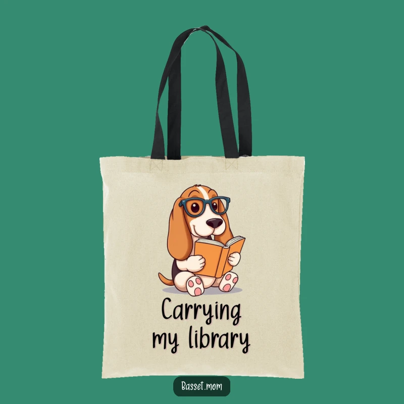 Funny Basset Hound Literary Tote Bag - Book Lover Dog Gift!
