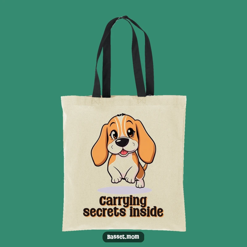 Funny Basset Hound Tiptoeing Tote Bag: Carry Your Secrets in Style