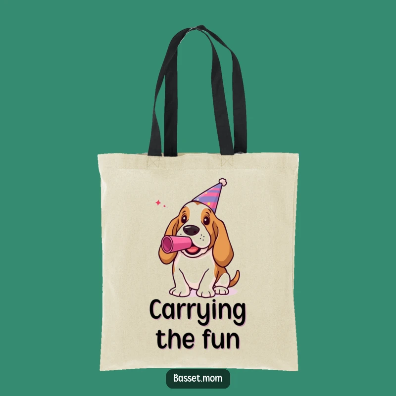 Funny Basset Hound Party Tote Bag: Carry Your Celebration Gear