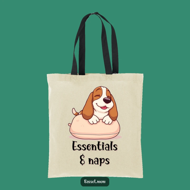 Funny Basset Hound Tote Bag: Carry Your Essentials with Sunbathing Pup Style