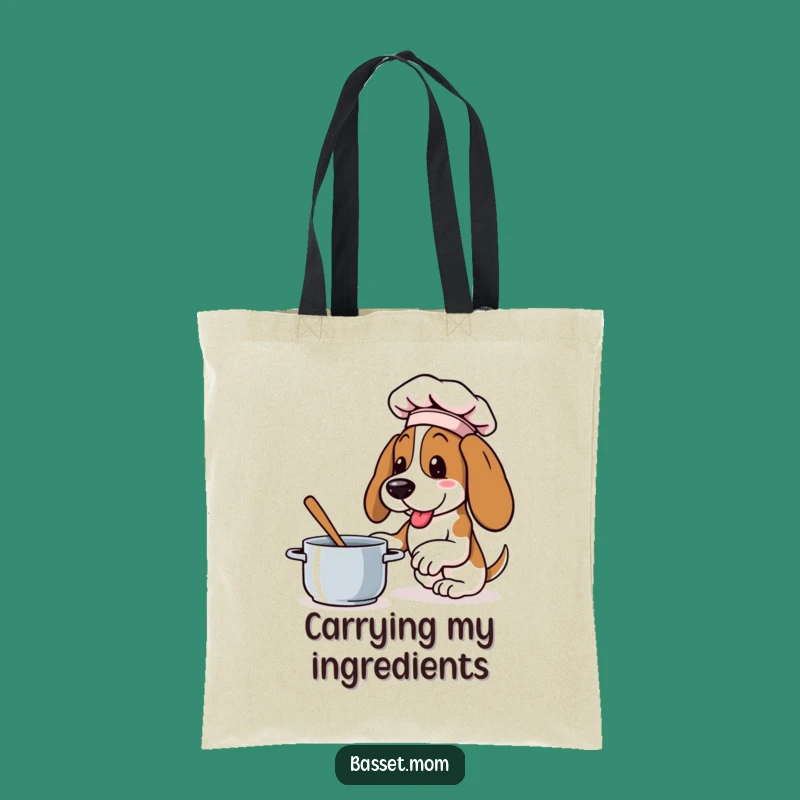 Funny Basset Hound Chef Tote Bag - Enthusiastic Cook Carry-All