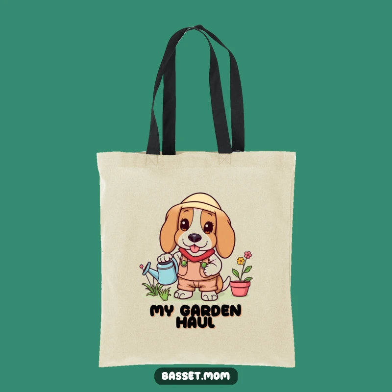 Funny Basset Hound Gardener Tote Bag: Hilarious Plant Pal, Stylish Carry-All, Perfect Gift!