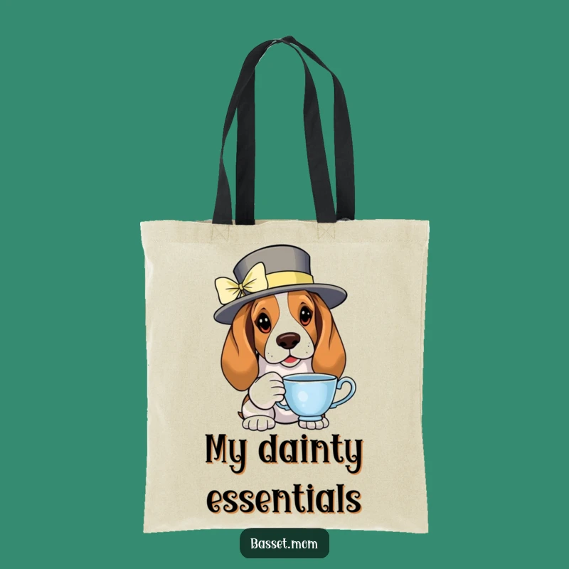Funny Basset Hound Tea Party Tote Bag: Hilarious Chic Accessory, Perfect Gift!