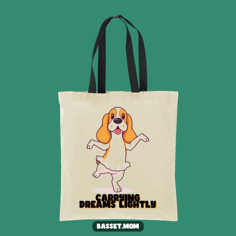Funny Basset Hound Tote Bag: Ballet Moves and Wobbly Charm