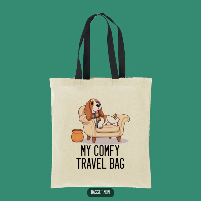 Funny Cozy Basset Hound Lounge Tote Bag - Relaxed Accessory