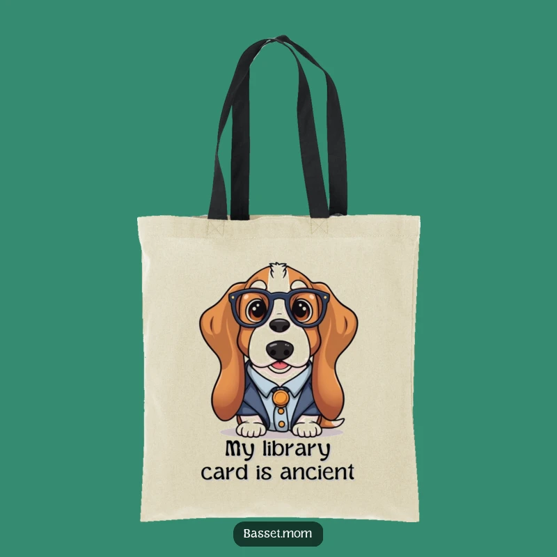 Funny Librarian Basset Hound Tote Bag: Stylish Book Lover Bag, Perfect Gift