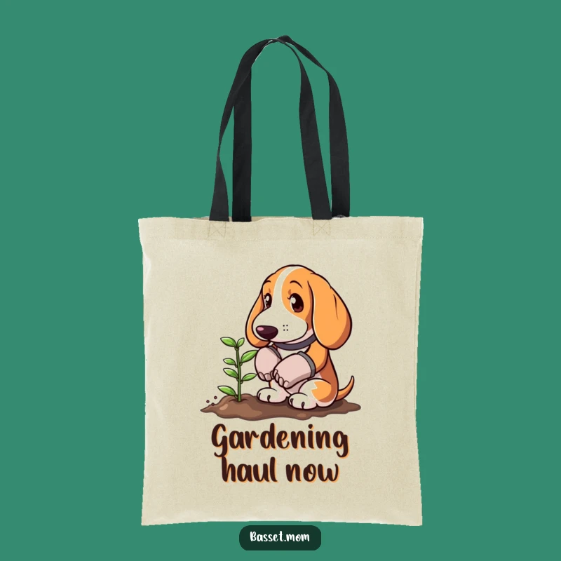 Funny Basset Hound Gardener Tote Bag - Stylish Sprout Planting Accessory