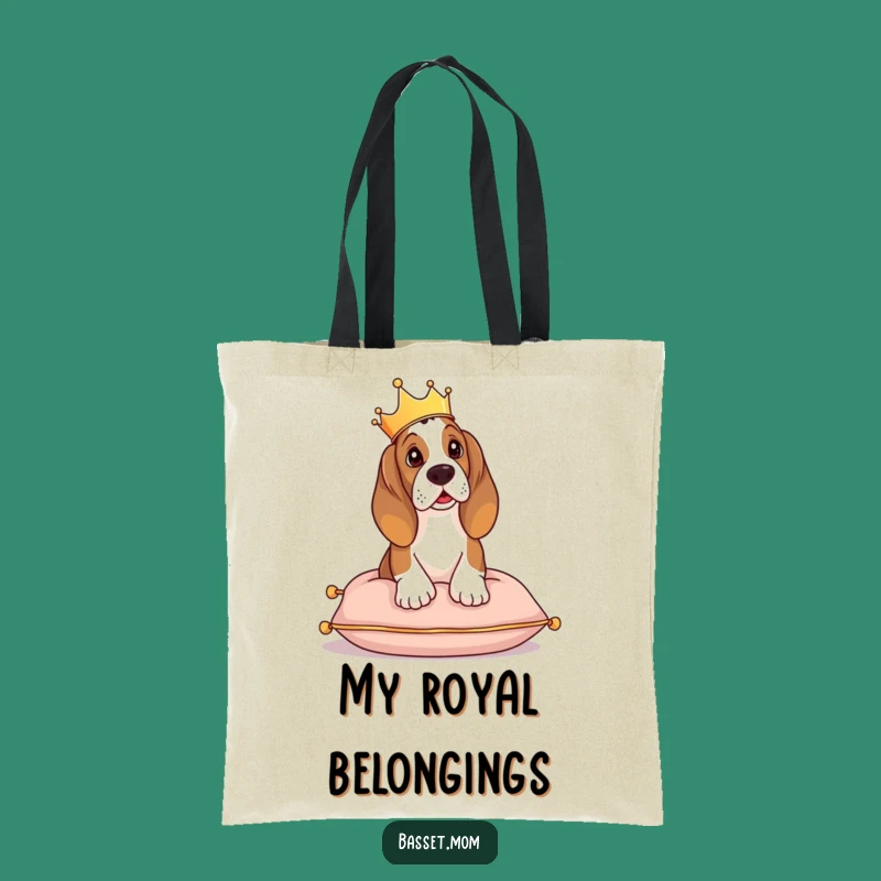 Funny Basset Hound Crown Tote: Royal Domain Carrier, Perfect Gift